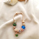 Bileklik Charm Nazar Boncuğu Kalp Yılan Zincir Bileklik