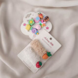 Toka Kız Çocuk Toka Seti Arı Salyangoz Çiçek Havuç   