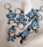 Anahtarlık 6 Adet Sevimli Crazy Frog Araba Çanta Cüzdan Süsü             