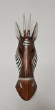 Ahşap El Yapımı Otantik Afrika Zebra 53 cm Maske Duvar Bahçe Cafe Süsleri  