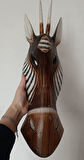 Ahşap El Yapımı Otantik Afrika Zebra 53 cm Maske Duvar Bahçe Cafe Süsleri  
