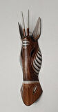 Ahşap El Yapımı Otantik Afrika Zebra 53 cm Maske Duvar Bahçe Cafe Süsleri  