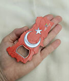 Magnet Açacak Gazoz Şişe Açacağı Mıknatıslı Buzdolabı Süsü Türk Bayrak Model 