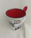 Bardak Kupa Seramik Kulplu 100 ml Yöresel Meşrubat Su Kahve Bardağı Antalya Görselli