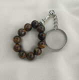 Tesbih Anahtarlık 11 li 10 mm Doğal Taş Kaplangözü Mini Tesbih 