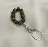 Tesbih Anahtarlık 11 li 10 mm Doğal Taş Kaplangözü Mini Tesbih 