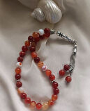 Tesbih 33 lü 10 mm Doğal Taş Akik Sardoniks Tesbih 