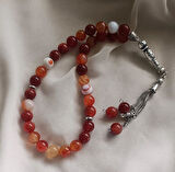 Tesbih 33 lü 10 mm Doğal Taş Akik Sardoniks Tesbih 