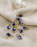 10 Adet 10 mm Maşallahlık İğneli Cam Nazar Boncuğu 