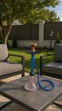 Nargile Takımı 65 cm Büyük Boy Lüx Cam Nargile Seti – Modern Mavi Tasarım | Balkon & Teras Kullanımına Uygun