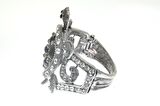 Hdmarketim Otantik Swarovski Taşlı Kaplumbağa Kelepçe Metal Bileklik 5502