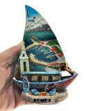 Hdmarketim Antalya Kemer Temalı Dekoratif Polyester Gemi Biblo 5921