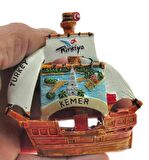 Hdmarketim Antalya Kemer Temalı Dekoratif Polyester Gemi Biblo 5923