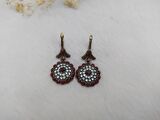 Hdmarketim Otantik Osmanlı Motifli Swarovski Taşlı Işıltılı Hürrem Sultan Eskitme Küpe Bordo
