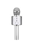 Zoom Uyumlu Ses Değiştiren Karaoke Metalik Mikrofon Bluetooth Hoparlör Aux Usb Sd Kart  