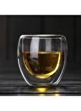 2 Adet 250 ml Çift Duvarlı Espresso Magnolia Tatlı Cam Bardak Çay Kahve Süt Kupa Bardak Borosilikat Çift Cidarlı Cam Bardak    