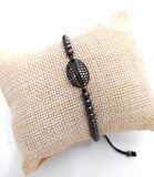 Swarovski Taşlı Bileklik Ayarlanabilir Kadın Siyah 9566