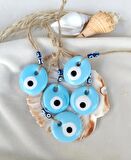 Cam Nazar Boncuğu 5 adet 5cm Şeytan Göz Kovucu Ev Araba Ağaç Duvar Bahçe Süsleme Kolye  