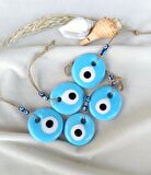 Cam Nazar Boncuğu 5 adet 5cm Şeytan Göz Kovucu Ev Araba Ağaç Duvar Bahçe Süsleme Kolye  