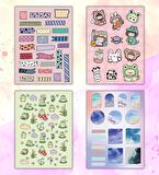 Vintage My DIY Sticker Book 24 * 17 cm 16 Sayfa Özel Tasarım Rengarenk Sticker Kitabı