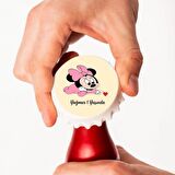 İsme Özel Baskılı Minnie Mause Doğum Günü Açacak Magnet 10 adet