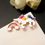 Unicorn Tasarımlı Çocuk Küpe