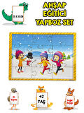 3 lü Set Eğitici Ahşap Yapboz Puzzle 12 Parçalı Oyuncak +2 Yaş Hayvanlar - Akvaryum - Çocuklar