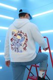 Lenithra He-Man Skeletor Anime Sırt Baskılı Unisex Oversize Hoodie Beyaz / L
