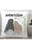 Ahiretliğim yazili 2 arkadasa ozel dost yastik