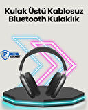 Bluetooth V5.0 Kablosuz Kulak Üstü Kulaklık | Katlanabilir Mikro Usb Girişli