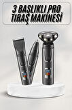 Yüksek Performanslı 3 Başlıklı Profesyonel Şarjlı Islak Ve Kuru Kullanıma Uygun