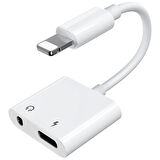 İphone-3.5Mm Kulaklık Ve Şarj Dönüştürücü Başlık Adaptör Kablo-(5775)