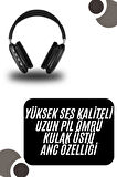 Kulak Üstü Kablosuz Bluetooth Kulaklık Yumuşak Süngerli Sd Kart Girişli