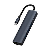 Ally Byl-2302 5 In 1 Type-C To Usb + Type-C + Ethernet Dönüştürücü Çoğaltıcı Hub-(5775)