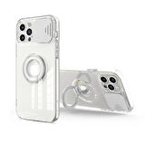 Ally 13 6.1Inç Kılıf Sürgülü Kamera Lens Korumalı Yüzük Standlı Silikon Kılıf-(5775)