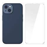 Liquid Silica Gel 14 6.1 Silikon Kılıf + Tempered Ekran Koruyucu Set-(5775)