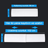 Ayarlanabilir Klima Hava Yönlendirici, 58-100cm, ABS Malzeme, Beyaz, Kolay Montaj, 2 Yıl Garanti