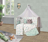 TUGU HOME&BABY HİLAL  PAMUKLU 9 PARÇA 60x120 cm BEBEK BEŞİK UYKU SETİ,BEBEK BEŞİK UYKU TAKIMI,ANNE YANI ORGANİK UYKU SETİ