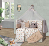 TUGU HOME&BABY HİLAL  PAMUKLU 9 PARÇA 60x120 cm BEBEK BEŞİK UYKU SETİ,BEBEK BEŞİK UYKU TAKIMI,ANNE YANI ORGANİK UYKU SETİ
