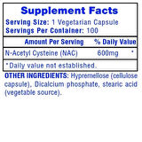Hitech N-Acetyl Cysteine Nac 600 mg 100ct