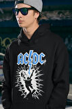 Rock Metal Müzik Grubu Baskılı Unisex Oversize AC DC Hoodie
