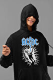 Rock Metal Müzik Grubu Baskılı Unisex Oversize AC DC Hoodie