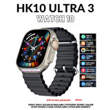 Watch 10 Series HK10 Ultra 3 Amoled Ekran G-Sensör Yapay Zekalı Kulaklık Eşleştirmeli Akıllı Saat
