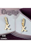 14AYAR 3.04Gram Altın K Harfi Küpe