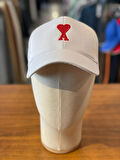 Ami Kalp Nakışlı Beyaz Renk Unisex Pamuklu Cap Şapka