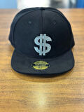 Dolar USD Nakışlı Siyah Renk Hip Hop Snapback Rapper Basket Cap Şapka