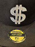 Dolar USD Nakışlı Siyah Renk Hip Hop Snapback Rapper Basket Cap Şapka