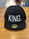 KING Nakışlı Siyah Renk Hip Hop Snapback Rapper Basket Cap Şapka