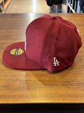 LA Lakes Bordo Renk Hip Hop Snapback Rapper Basket Cap Şapka
