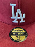 LA Lakes Bordo Renk Hip Hop Snapback Rapper Basket Cap Şapka